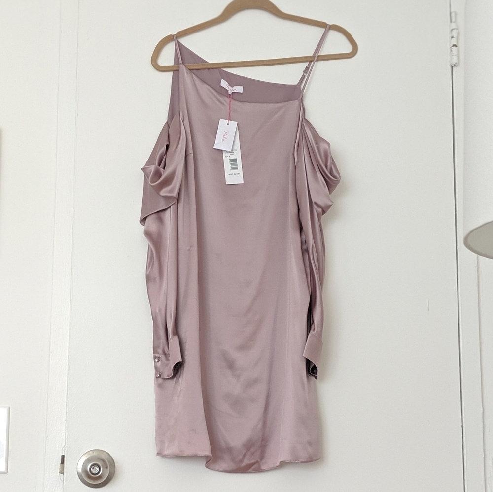 New PARKER Camille Asymmetric Silk Satin Dress